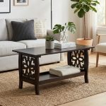 EDDIE 90cm Wooden Coffee Table-Chestnut