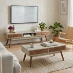 [Package] BAILEY 150cm 2 In 1 Living Set-Taupe Grey