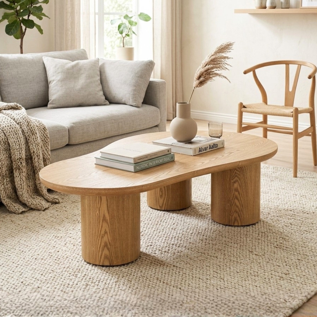 134156 LEITO LEITO 130cm Freeform Coffee Table-Natural - Image 1
