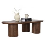 LEITO 130cm Freeform Coffee Table-Walnut - Image 3