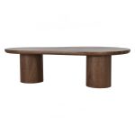 LEITO 130cm Freeform Coffee Table-Walnut - Image 4