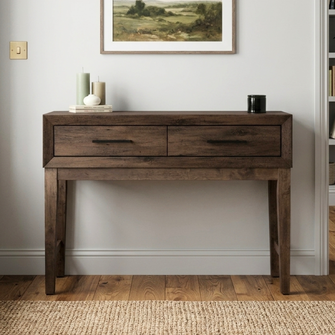 _134159 BRAVO BRAVO 120cm Wooden Console Table-Walnut - Image 1