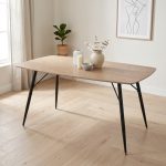 KOVE 160cm Boat Shaped Dining Table-Natural