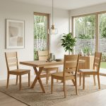 BARON 4 Seater Dining Set-Natural - Image 2