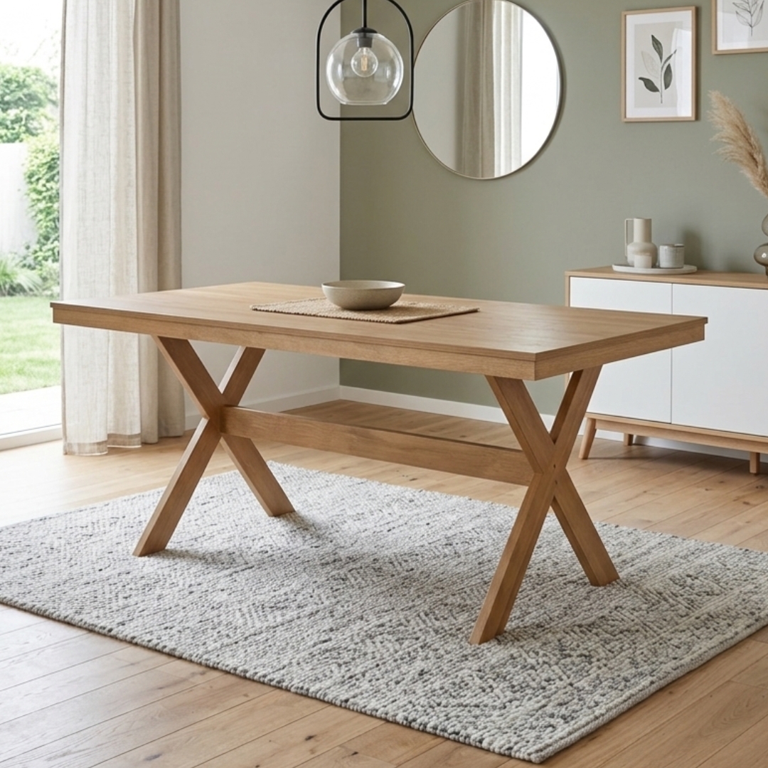 145197 BARON-1 BARON 160cm Dining Table-Natural - Image 1