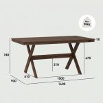 BARON 160cm Dining Table-Cocoa - Image 6