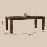 TEGUS 200cm Wooden Table-Cocoa - Image 4