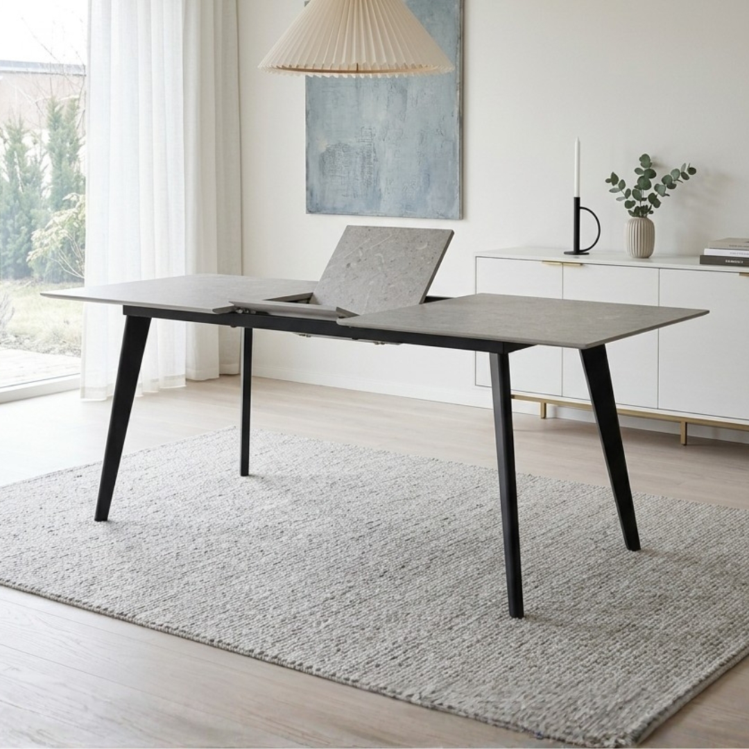 146171 NETTO NETO 160+40cm Extension Dining Table-Grey - Image 1