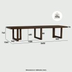 ZAVEN 360cm Mindy Veneer Dining Table-Cocoa - Image 8