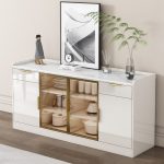OPUS 150cm High Gloss Multi Purpose Cabinet- White - Image 2