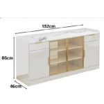 OPUS 150cm High Gloss Multi Purpose Cabinet- White - Image 3