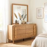 LOWE 6 Drawer Chest Dresser Set-Oak - Image 2