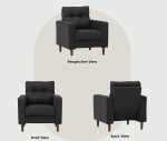 MAXIM 1 Seater Sofa-Black - Image 7