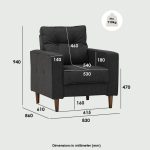 MAXIM 1 Seater Sofa-Black - Image 9