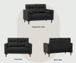 MAXIM 2 Seater Sofa-Black - Image 7