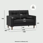 MAXIM 2 Seater Sofa-Black - Image 8