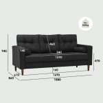 MAXIM 3 Seater Sofa-Black - Image 8