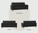 MAXIM 3 Seater Sofa-Black - Image 7