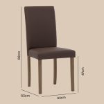 AMOS 4 Seater Dining Set-Brown PU - Image 3