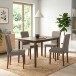 AMOS 4 Seater Dining Set-Grey Fabric