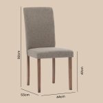 AMOS 4 Seater Dining Set-Grey Fabric - Image 9
