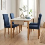 AMOS 4 Seater Dining Set-Blue Fabric - Image 2