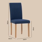 AMOS 4 Seater Dining Set-Blue Fabric - Image 3