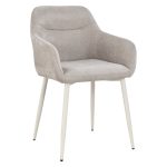 [Set of 2] CORDY Dining Arm Chair-Silk Grey - Image 6