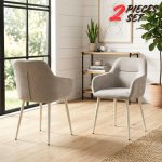 [Set of 2] CORDY Dining Arm Chair-Silk Grey