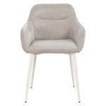 [Set of 2] CORDY Dining Arm Chair-Silk Grey - Image 2