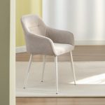 [Set of 2] CORDY Dining Arm Chair-Silk Grey - Image 5