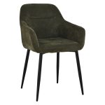 [Set of 2] CORDY Dining Arm Chair-Dark Green - Image 2