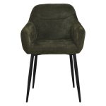 [Set of 2] CORDY Dining Arm Chair-Dark Green - Image 4