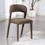 [Set of 2] ASTRO Full Fabric Dining Chair-Chestnut - Image 2