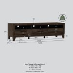 BRAVO 160cm 3 Drawers TV Cabinet-Walnut - Image 3