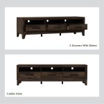 BRAVO 160cm 3 Drawers TV Cabinet-Walnut - Image 4