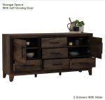 BRAVO 160cm Multi Storage Sideboard-Walnut - Image 7
