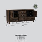 BRAVO 160cm Multi Storage Sideboard-Walnut - Image 6