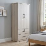 DUBLIN 2 Door 2 Drawer Wardrobe With Key Lock- Light Oak - Image 15