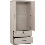 DUBLIN 2 Door 2 Drawer Wardrobe With Key Lock- Light Oak - Image 13
