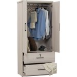 DUBLIN 2 Door 2 Drawer Wardrobe With Key Lock- Light Oak - Image 11