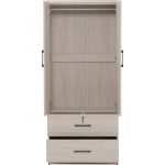 DUBLIN 2 Door 2 Drawer Wardrobe With Key Lock- Light Oak - Image 9