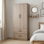 DUBLIN 2 Door 2 Drawer Wardrobe With Key Lock- Dark Oak - Image 2