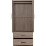 DUBLIN 2 Door 2 Drawer Wardrobe With Key Lock- Dark Oak - Image 5