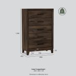 BRAVO 5 Drawer Chest-Walnut - Image 10