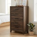 BRAVO 5 Drawer Chest-Walnut - Image 2