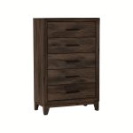 BRAVO 5 Drawer Chest-Walnut - Image 6