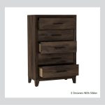 BRAVO 5 Drawer Chest-Walnut - Image 3