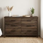 BRAVO 6 Drawer Chest Dresser-Walnut