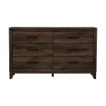 BRAVO 6 Drawer Chest Dresser-Walnut - Image 4